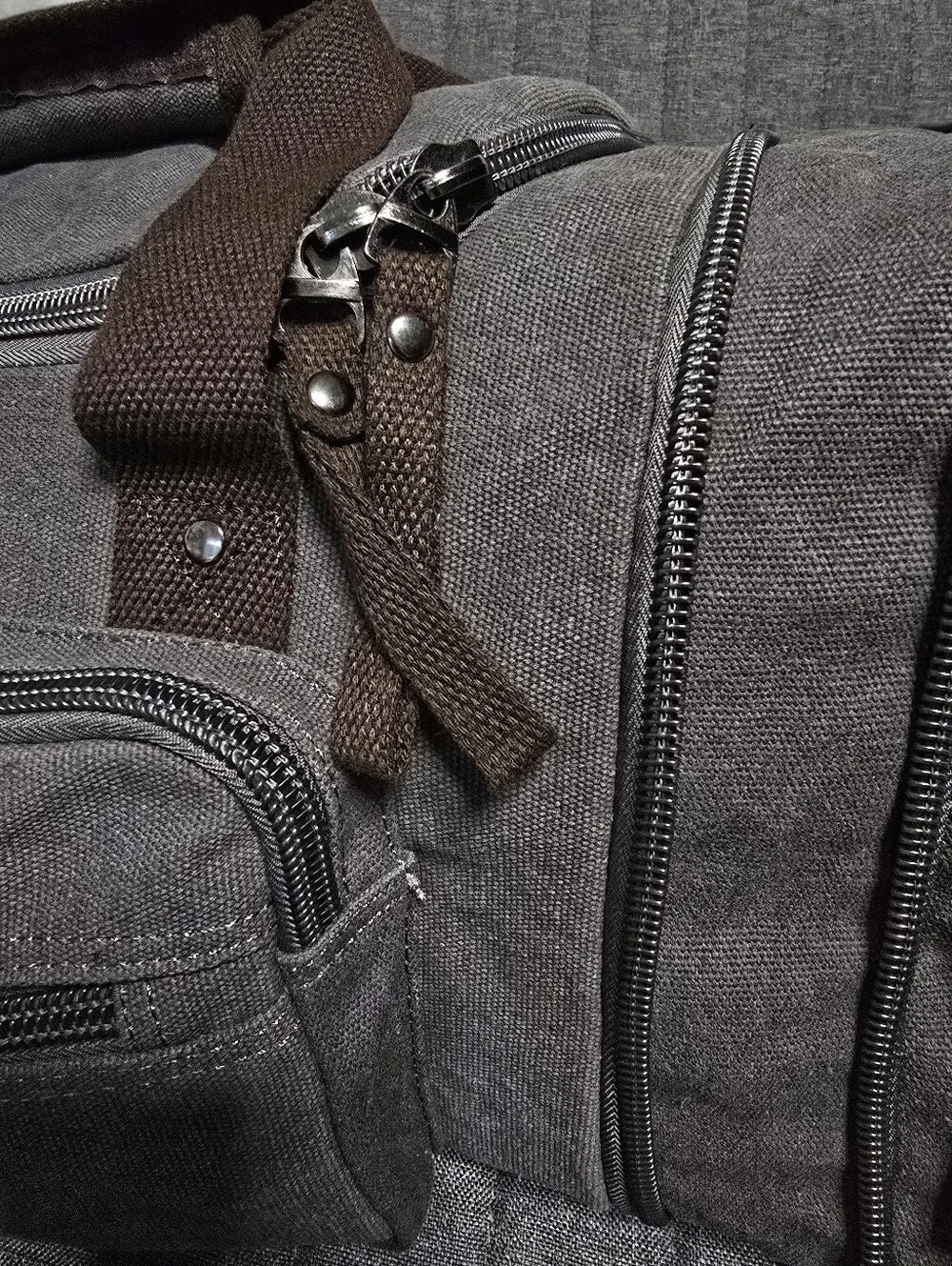 XLarge Canvas Travel Duffle Bag in grey - Weekend Bag